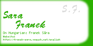 sara franek business card