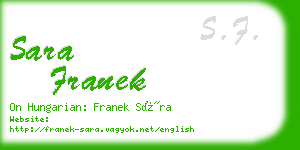 sara franek business card